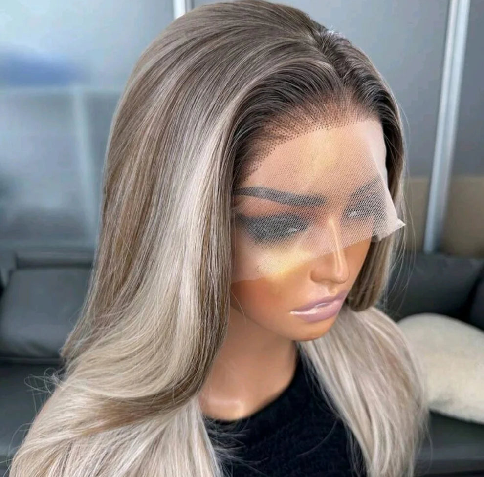 Blonde Ombre Lace Front Wig (human blend) 18 inch Glueless and Heat resistant