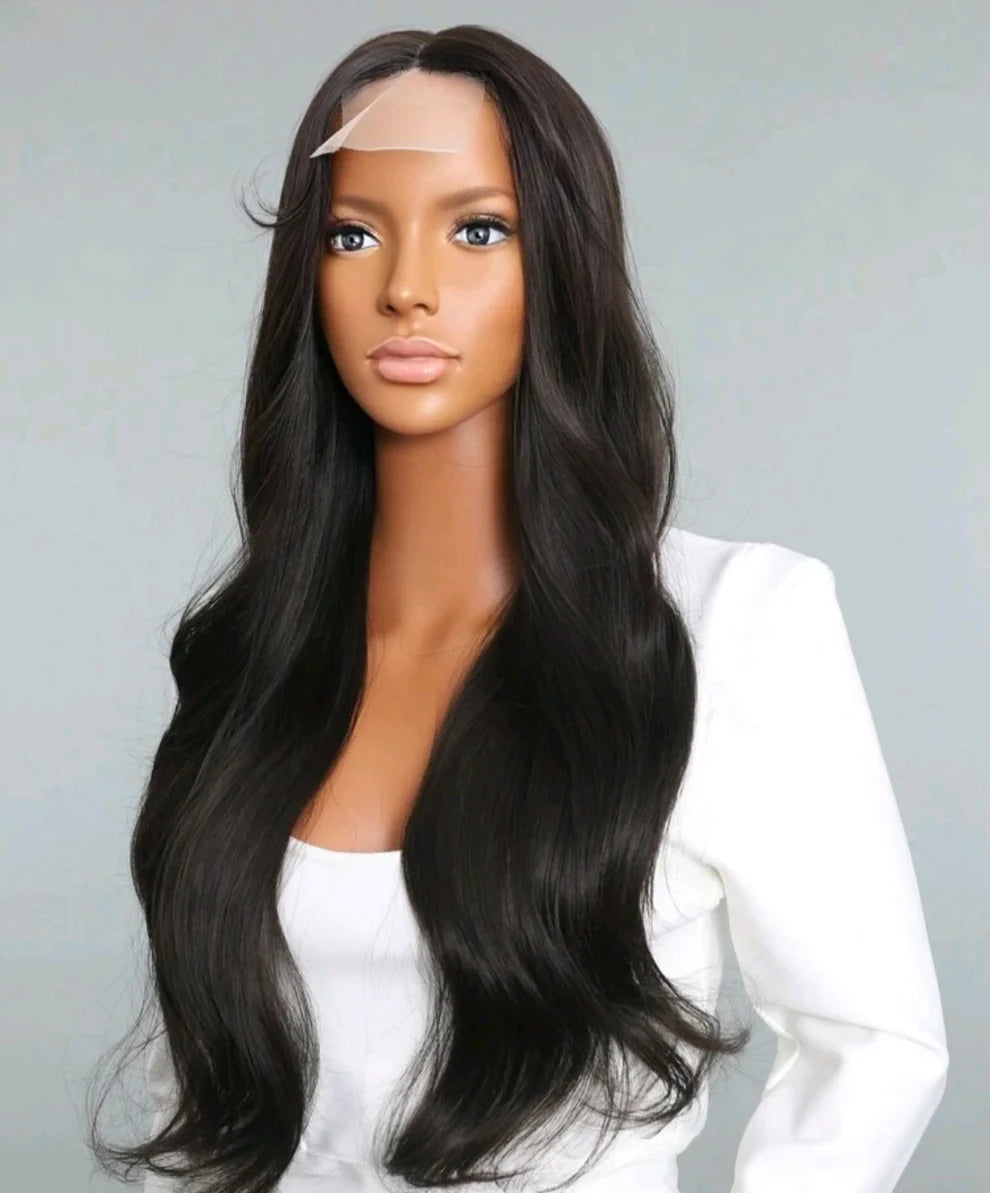 The Brandy Wig (human blend) 26 inches Heat resistant + FREE Hair Wax Stick Set