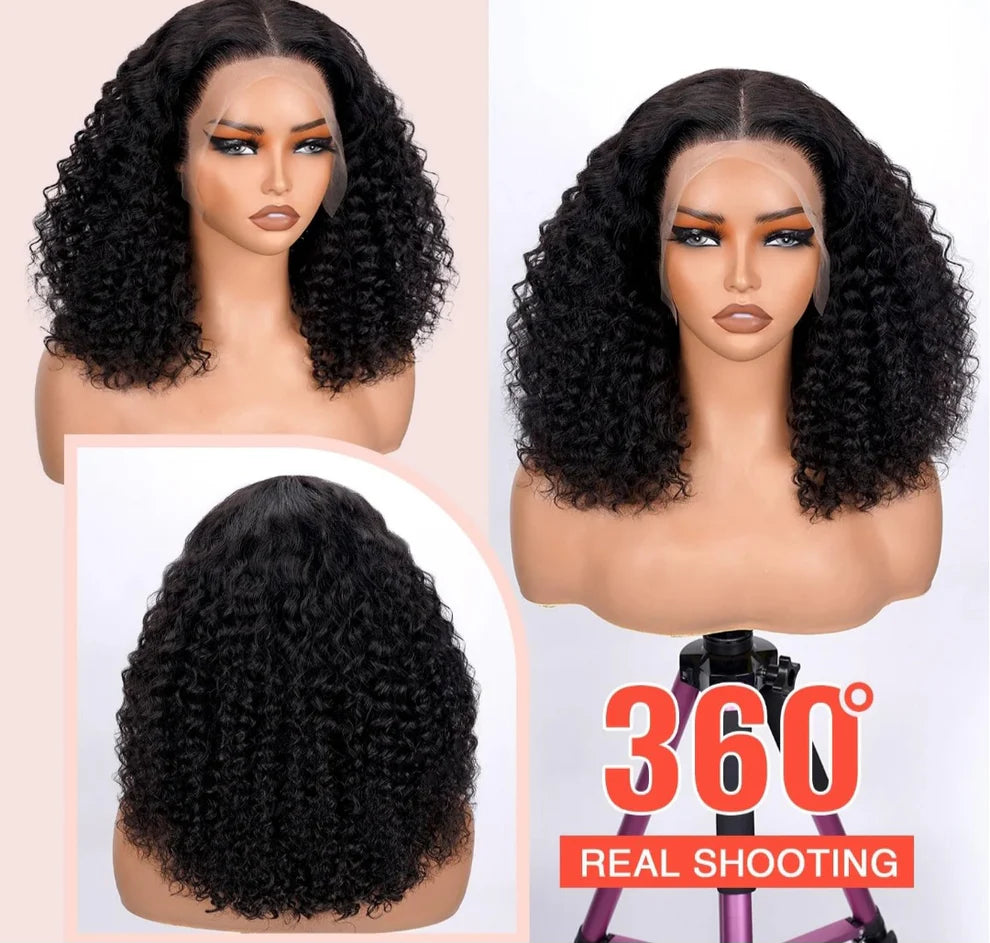 5*5  Glueless curly wig human hair 14 inch