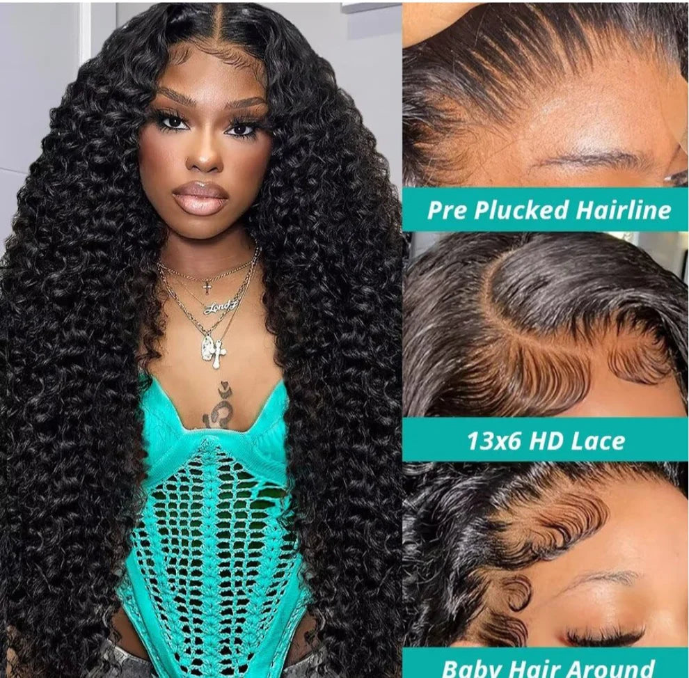 Glueless curly 5*5 top quality Human Hair wig 14 - 24 inch