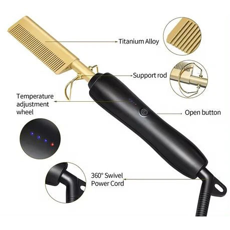 Hot Comb - Electric Straightening Hot Comb for Hair and Wigs