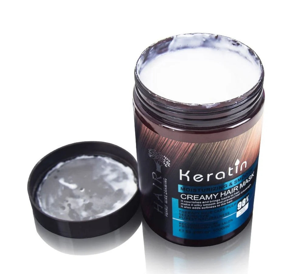 Keratin Hair Deep Treatment Kit- Shampoo, Conditioner, Mask, Serum & Wax