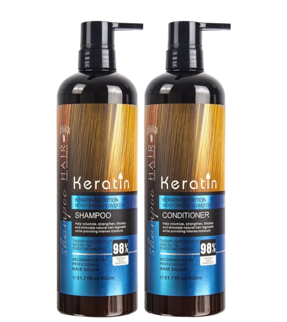 Keratin Hair Deep Treatment Kit- Shampoo, Conditioner, Mask, Serum & Wax