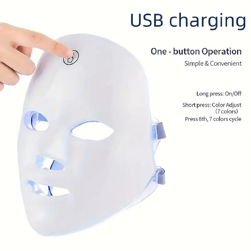 Portable 7-Color LED Cordless Face Mask