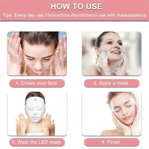 Portable 7-Color LED Cordless Face Mask