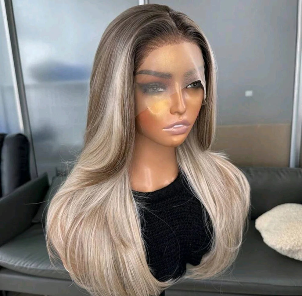 Blonde Ombre Lace Front Wig (human blend) 18 inch Glueless and Heat resistant