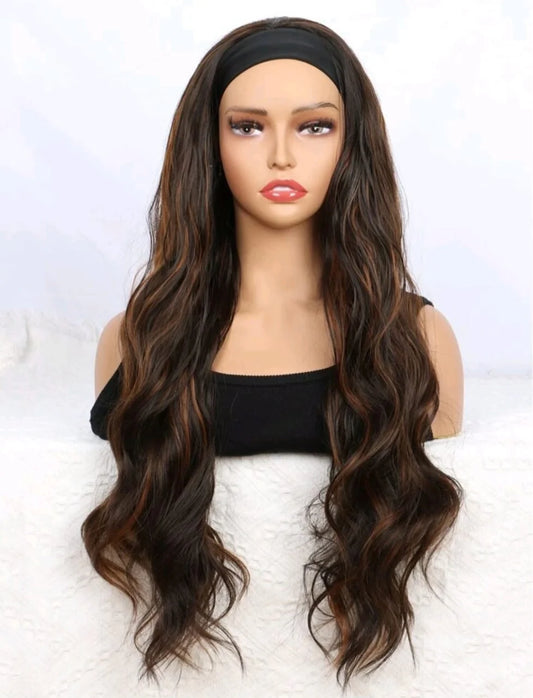 Ombré honey brown headband wig 30 inch + FREE Hair Wax Stick Set