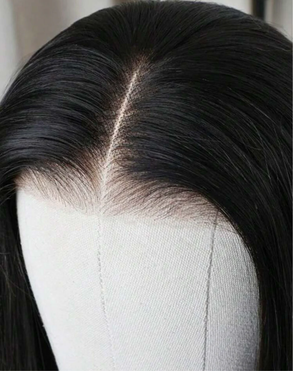 Straight Glueless human blend 24 inch Heat resistant Black Wig