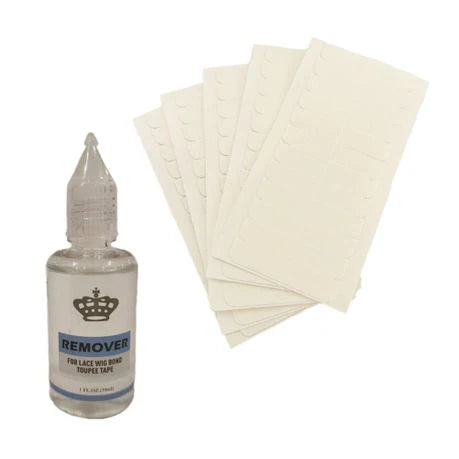 60x Replacement Tapes for Tape in Hair Extensions + Tape Glue Remover Oil