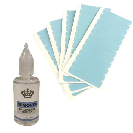 60x Replacement Tapes for Tape in Hair Extensions + Tape Glue Remover Oil